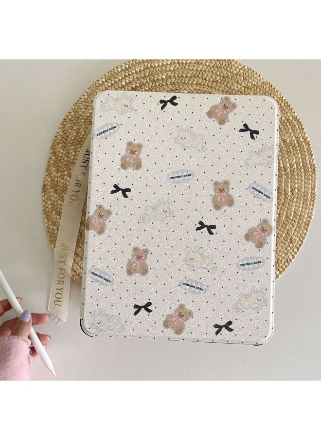 Generic - Bow Bear Rabbit For Apple IPad Case 360 Rotating Stand IPad Air5 Pen Slot New-Color:Graffiti Kitty-Rotate-Applicable Model:iPad Air3(10.5 Inches) - Image 1
