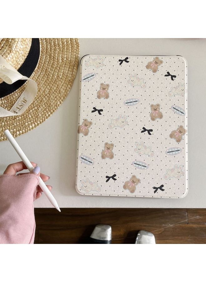 Generic - Bow Bear Rabbit For Apple IPad Case 360 Rotating Stand IPad Air5 Pen Slot New-Color:Graffiti Kitty-Rotate-Applicable Model:iPad Air3(10.5 Inches) - Image 1