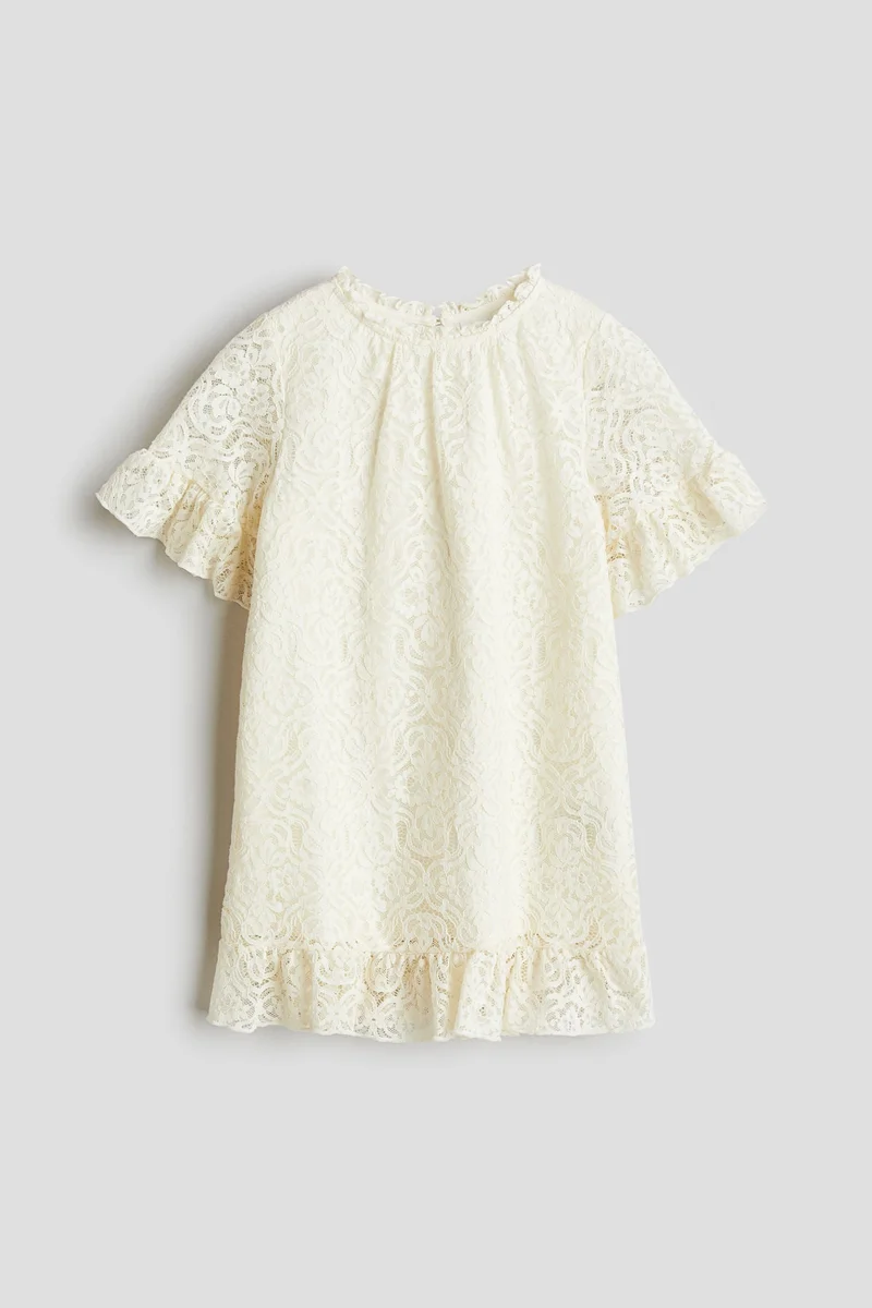 H&M Frill-trimmed lace dress