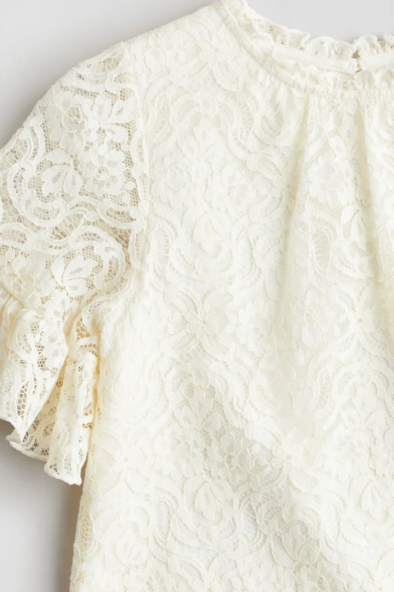 H&M Frill-trimmed lace dress