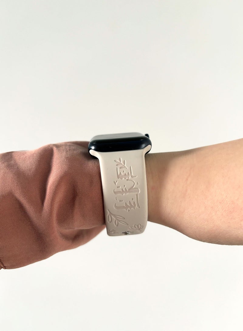 “Floral” Engraved Silicone Band for Apple Watch – Soft & Breathable Strap, Ultra-Light, Compatible with Apple Watch Series 1-9 42mm, 44mm, 45mm, & 46mm - Image 2