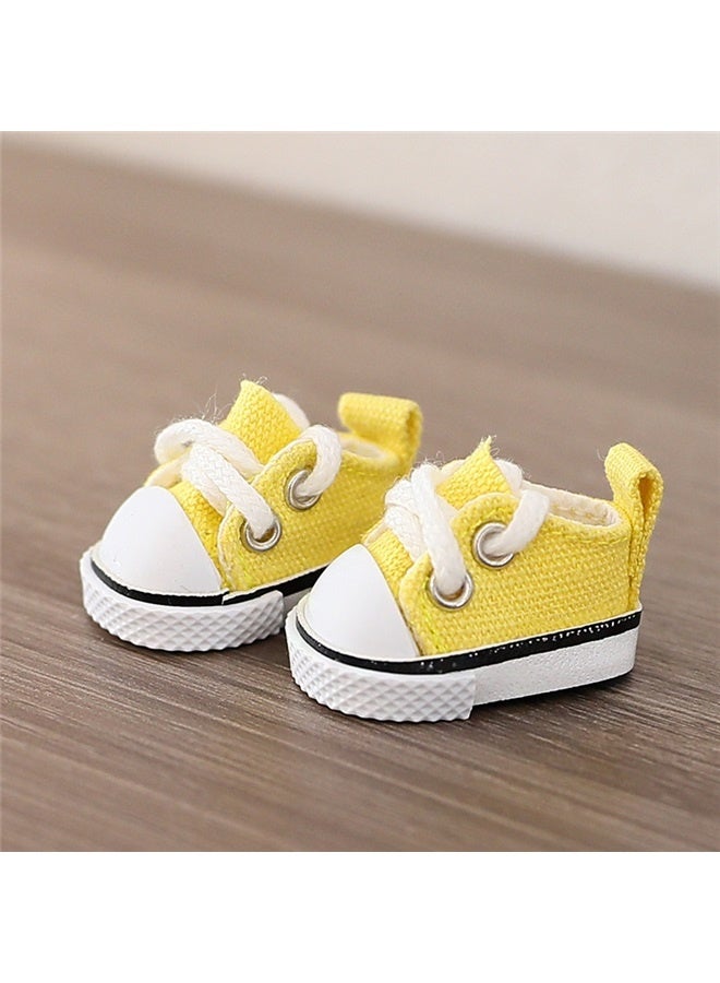 Doll Clothes Compatible with 15cm & 17cm (No Doll Included), Cute Fashion Doll Dress Overalls Set 5 Pieces Suitable for La bubu Accessories, Dress Up Hats Clothes for Labubu Doll Yellow  - Image 5