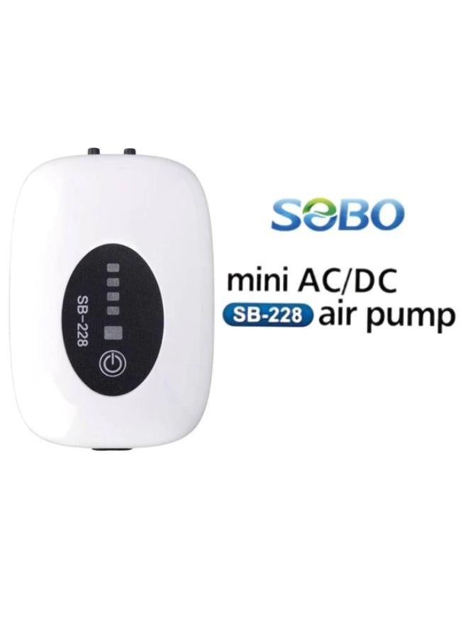 سوبو مضخة هواء صغيرة قابلة لإعادة الشحن SOBO SB-228 (4800 مللي أمبير، تيار متردد/تيار مستمر) - Image 2