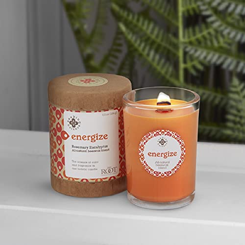 Root Candles Scented Spa Candles Seeking Balance® Handcrafted Wood Wick Aromatherapy Candle, 6.5-Ounce, Energize: Rosemary Eucalyptus - Image 5