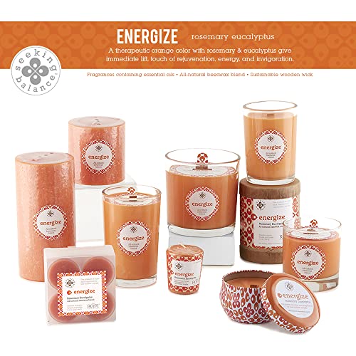 Root Candles Scented Spa Candles Seeking Balance® Handcrafted Wood Wick Aromatherapy Candle, 6.5-Ounce, Energize: Rosemary Eucalyptus - Image 4