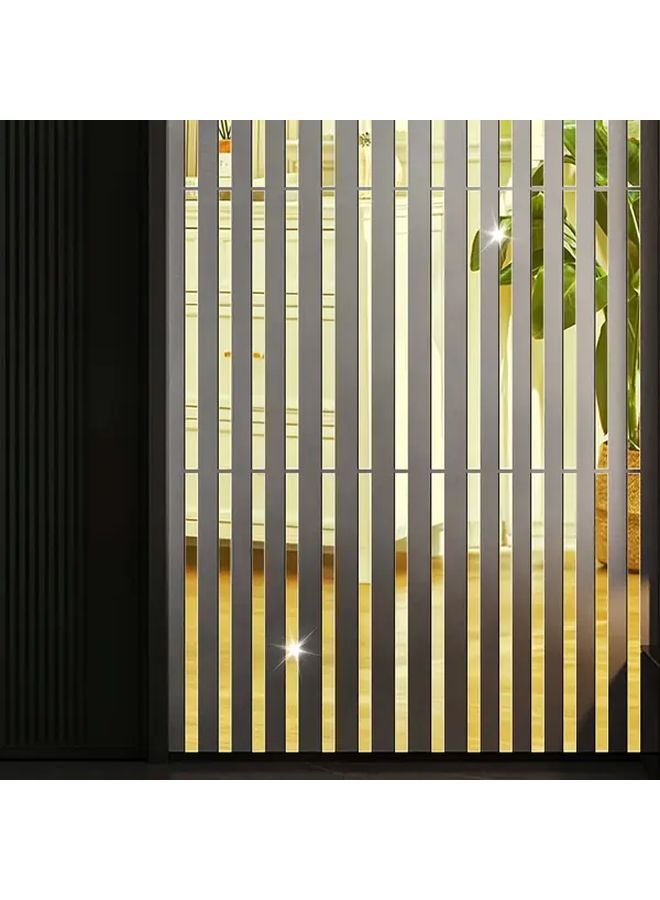 Silver Self Adhesive Removable Mirror Stripe Wall Decal 1.18x13.78 Inch For Home Decor - Image 5