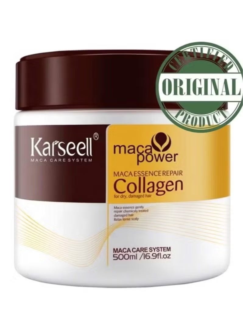 Karseell Collagen Hair Treatment Deep Repair Conditioning Argan Oil Collagen Hair Mask Essence for Dry Damaged Hair All Hair - Image 1