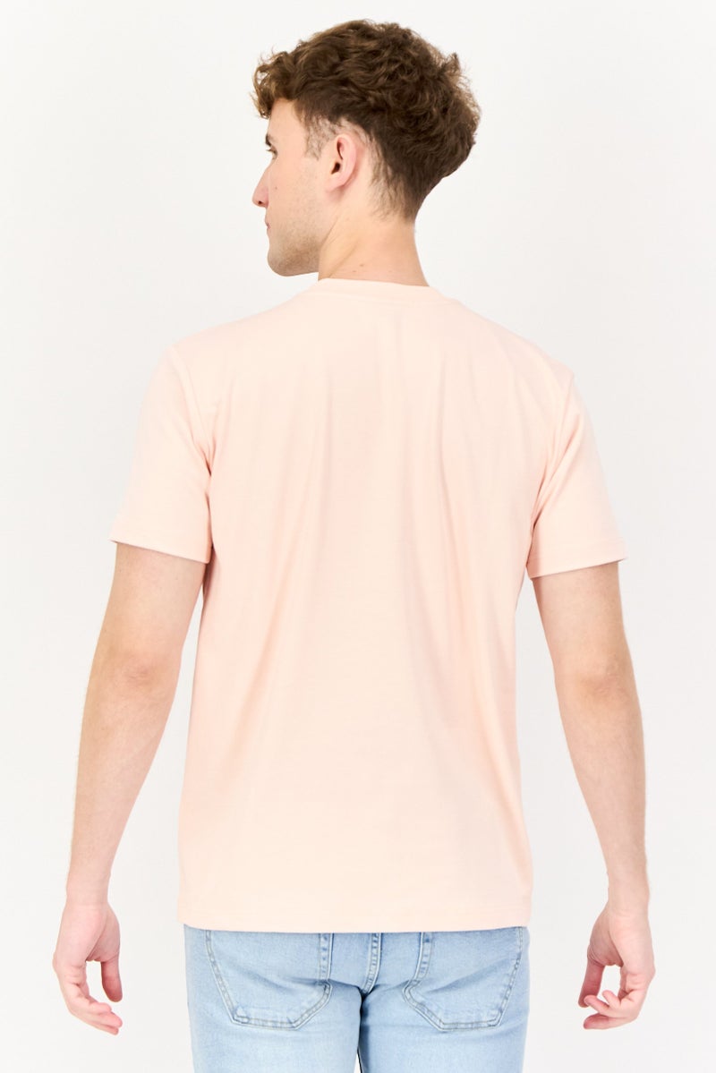 ESPRIT Men Crew Neck Short Sleeves Graphic Print T-Shirt, Pink - Image 3