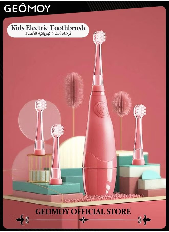 جيموي فرشاة أسنان كهربائية للأطفال من 1 إلى 5 سنوات فرشاة أسنان سونيك بيبي مع فرشاة إضاءة LED IPX7 مقاوم للماء ومؤقت ذكي - Image 1