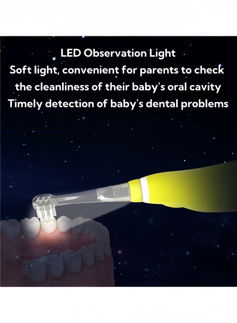 جيموي فرشاة أسنان كهربائية للأطفال من 1 إلى 5 سنوات فرشاة أسنان سونيك بيبي مع فرشاة إضاءة LED IPX7 مقاوم للماء ومؤقت ذكي - Image 3