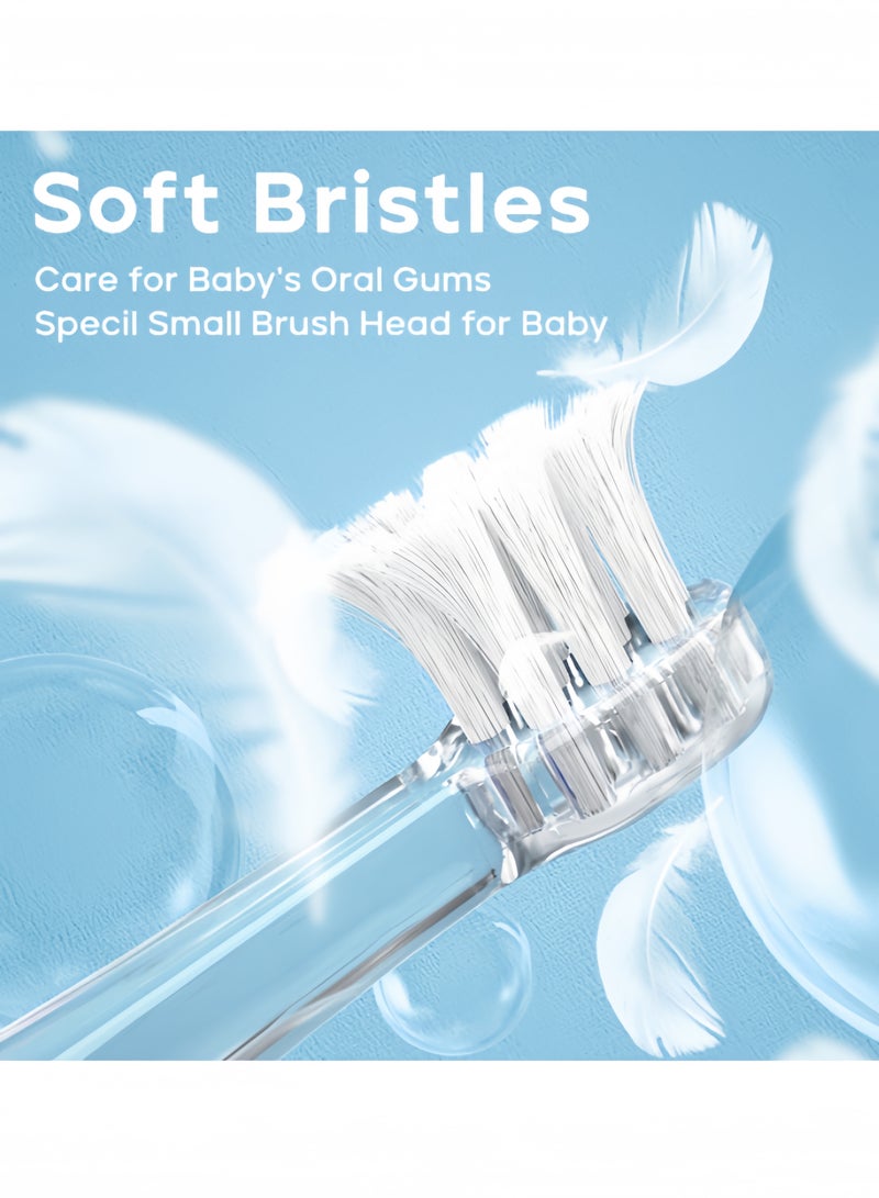 جيموي فرشاة أسنان كهربائية للأطفال من 1 إلى 5 سنوات فرشاة أسنان سونيك بيبي مع فرشاة إضاءة LED IPX7 مقاوم للماء ومؤقت ذكي - Image 4