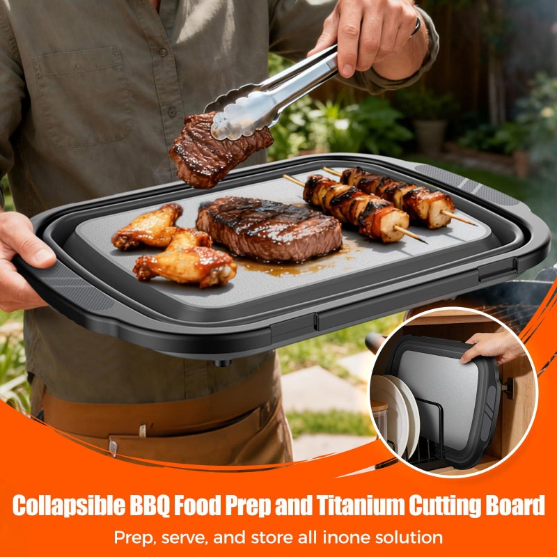sufkodu BBQ Prep Tub,Built-in Titanium Cutting Board, Large-Capacityï¼ˆ5.3Gal/20Lï¼‰ Foldable Cutting Board, with Locking Lid, Strong Sealing and Leak-Proof Design. Suitable for Kitchen and Outdoorã€‚ - Image 4