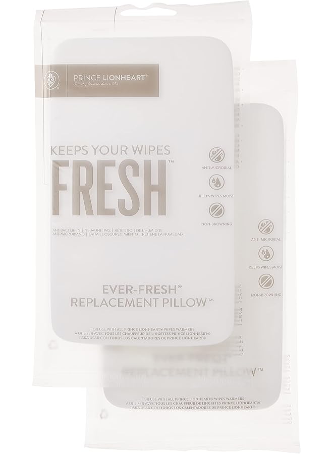 Prince Lionheart Ever Fresh Wipe Warmer Replacement Pillows For Ultimate Baby Wipe Warmer That Keeps Baby Wipes Warmer Fresh Prevents Discoloration Or Drying Out Of Baby Wipes 2 Pack - Image 1