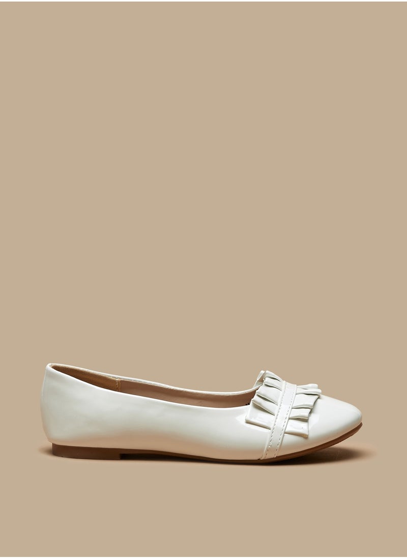 Flora Bella By Shoexpress - Girls Solid Slip On Ballerina Shoes with Ruffle Detail - Image 1