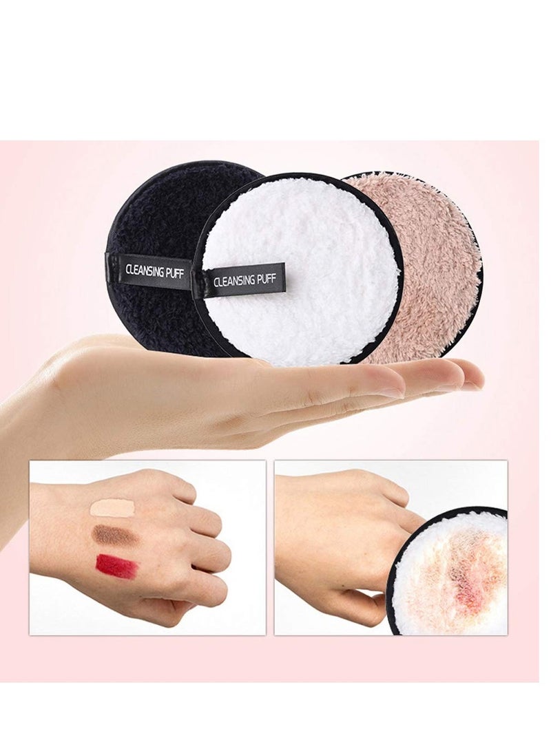 Excefore Reusable Makeup Remover Pads 4.5 In Dia, 6 Pieces Round Pad For Heavy Makeup And Mask, Washable Makeup Removal Cotton Cloth, Microfiber Wipes For Mascara, Eye Shadow, Foundation, Facial Cleansing - Image 3