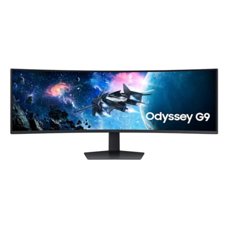 Odyssey G9 G9G95C 1 unit gaming monitor for PC gamers, quantum dot curved VA panel, ultra-smooth motion clarity, black color, 1000R curvature with dual QHD resolution - Image 1