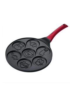 Pancake Pan Nonstick, With 7 Animal Pattern, Egg Frying Pan Pancake Pan Mold, Grill Pan Mini Crepe Maker For Large Meals, Frying, Steak And Breakfast,Red