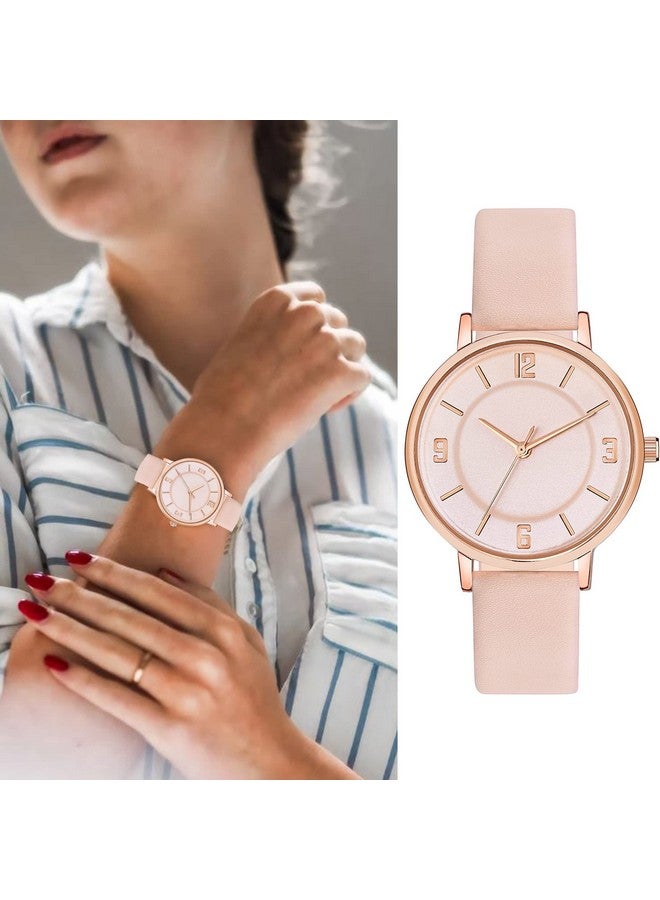SWADESI STUFF SWADESI STUFF Peach Dial Ultra Light Weight Leather Strap Analog Watch for Women and Girls - Image 5