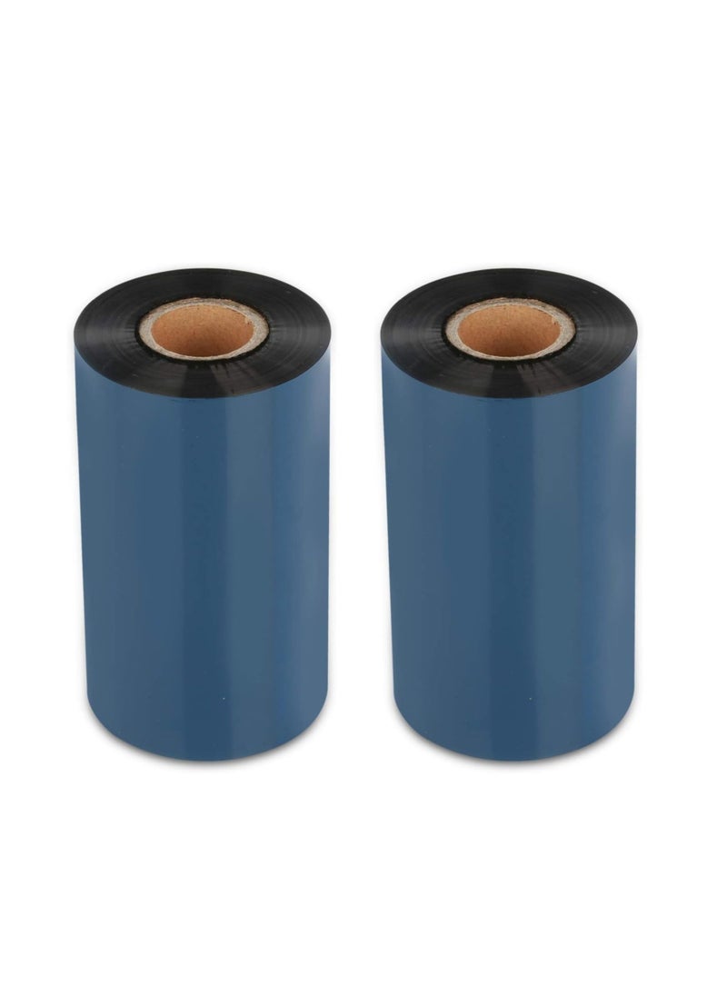 Terabyte - Thermal Transfer Ribbon -1ROLL 4.33" x 984'/110mm x 300m Black Wax Resin Ribbons 1" Core Ink Out (Pack of 2) - Image 1