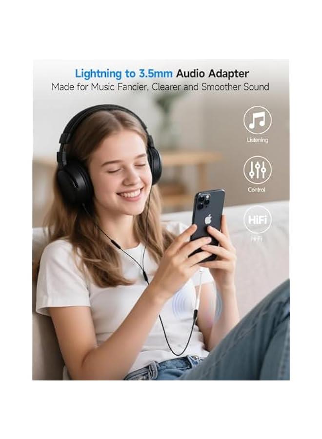 Apple MFi Certified Lightning to 3.5mm Headphone Jack Adapter -Premium Audio Quality  DAC Chip for Music Listening Car, Gym, Home Office, Compatible with iPhone 14/13/12/11/X/8/7 2Pack (White) - Image 5