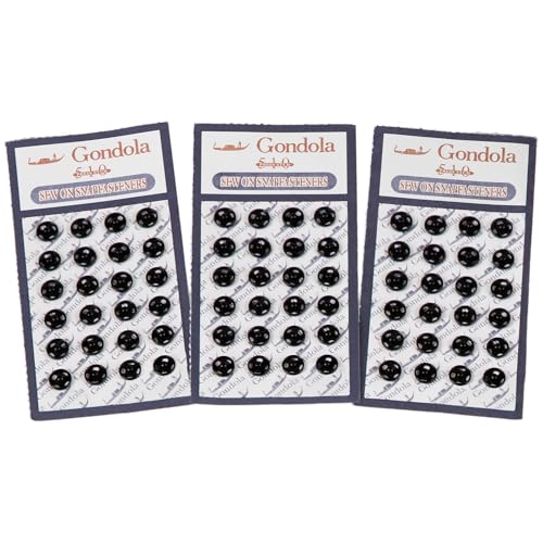ONLY TRIMMING Sew on Snap Buttons Metal Fastener Buttons for Sewing Clothing Mini Small Doll Clothes Standard 100 by OekoTex 72 Sets Black 5mm 316 - Image 1
