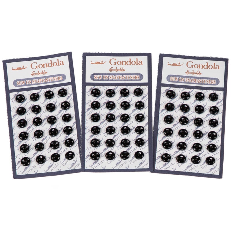 ONLY TRIMMING Sew on Snap Buttons Metal Fastener Buttons for Sewing Clothing Mini Small Doll Clothes Standard 100 by OekoTex 72 Sets Black 5mm 316 - Image 3