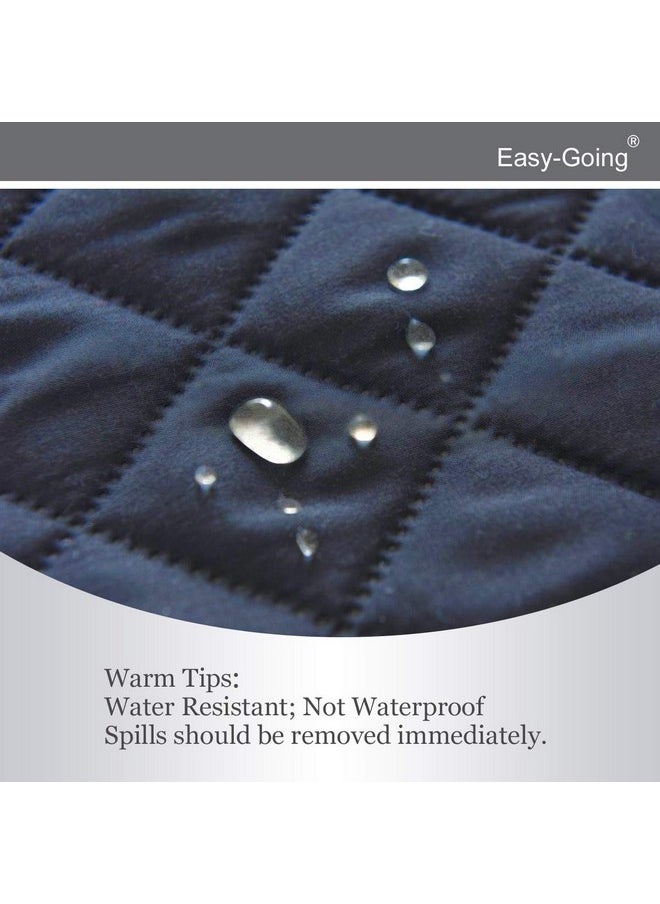 Easy-Going Easy-Going Reversible Couch Cover for 3 Cushion Couch Sofa Cover for Dogs Water Resistant Furniture Protector Cover with Foam Sticks Elastic Straps for Pet Cat (Sofa, Dark Blue/Light Blue)  - Image 3