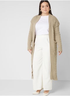 Longline Cable Knit Cardigan