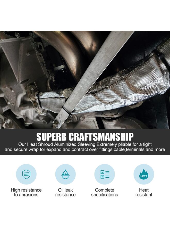 درع حراري، غلاف مطلي بالألمنيوم، درع حراري، أنابيب وأسلاك زيت، (قطر فيلكرو 10 مم/15 مم/35 مم) (الحجم: 10) - Image 2