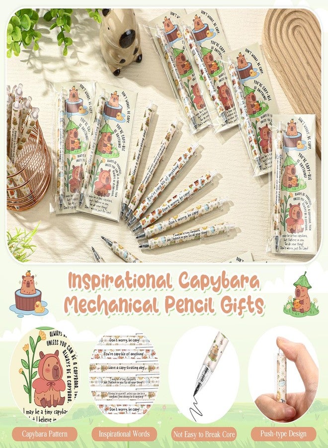 Dunzoom 48 Sets Capybara Party Favors Bulk 0.5mm Cute Capybara Mechanical Pencils with Bookmarks Cartoon Retractable Pencils Employee Appreciation Gifts for Coworkers Teachers Office Staff Nurses Gifts - Image 3
