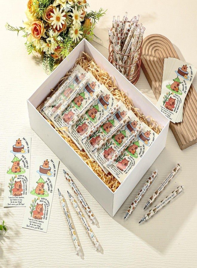 Dunzoom 48 Sets Capybara Party Favors Bulk 0.5mm Cute Capybara Mechanical Pencils with Bookmarks Cartoon Retractable Pencils Employee Appreciation Gifts for Coworkers Teachers Office Staff Nurses Gifts - Image 5