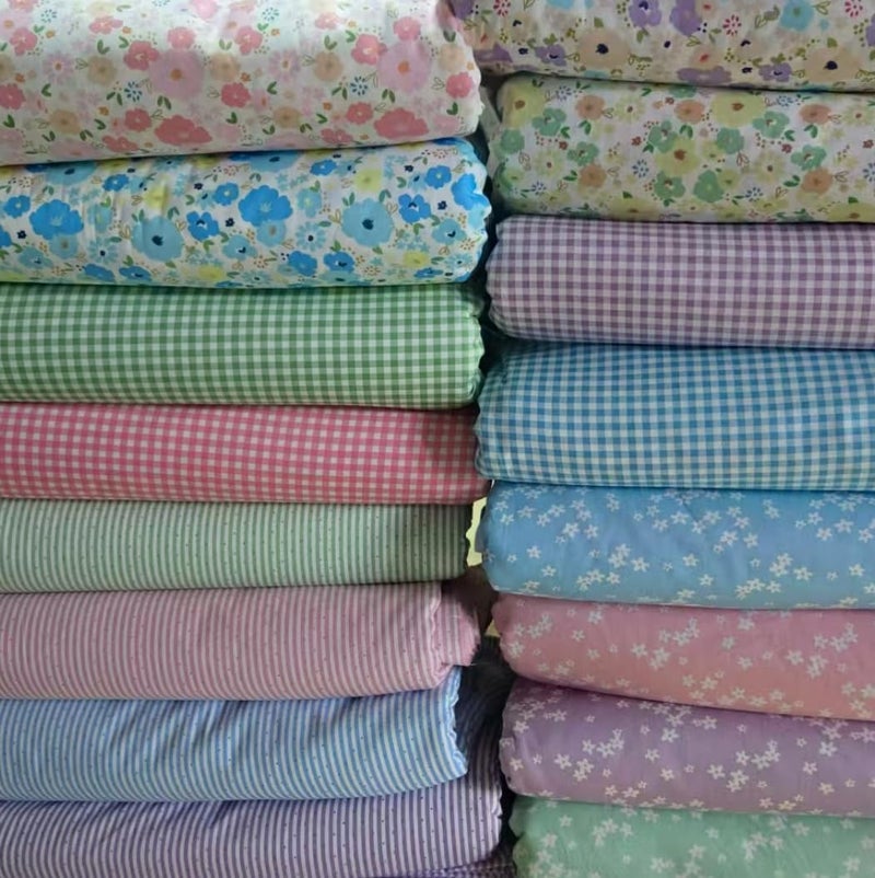LMAEZNER 7Pcs 20" x 20" Cotton Fabric DIY Making Supplies Quilting Patchwork Fabric Fat Quarter Bundles DIY for Quilting Cotton Patchwork Cushions (16pcs Mix Flowers, 20 x 20 inches) - Image 2