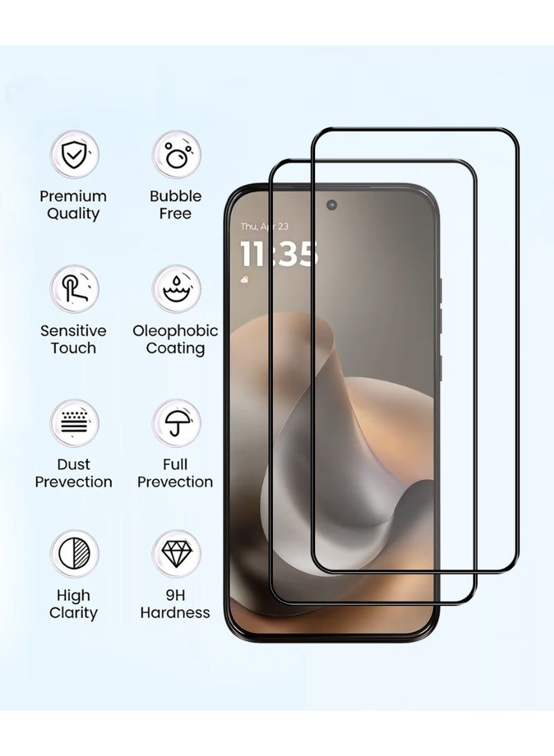 Yunpy [2+1 Packs] for Motorola G77 Tempered Glass Screen Protector with Camera Lens Film, Including 2 Pack Front Glass and 1 Pack Camera Lens Film, 9H Hardness HD Clear Anti-Scratch Anti-Fingerprint Bubble-Free Case Friendly Screen Protector - Image 3