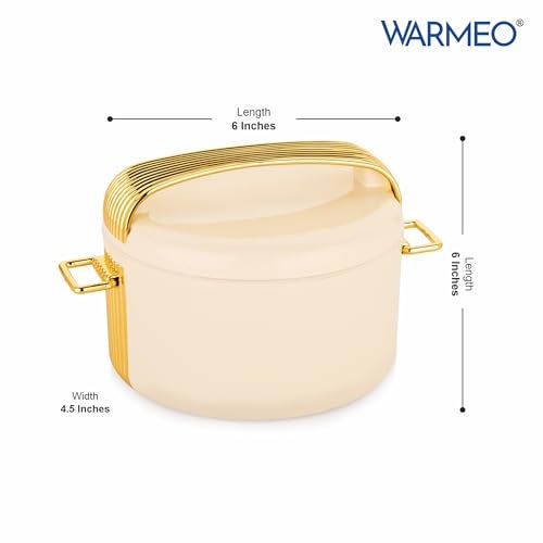 WARMEO Majestic Inner Stainless Steel Casserole 1200ml Ivory | PU Insulated | BPA Free | Food Grade | Easy to Carry | Easy to Store | Chapati | Roti | Curd Maker - Image 2