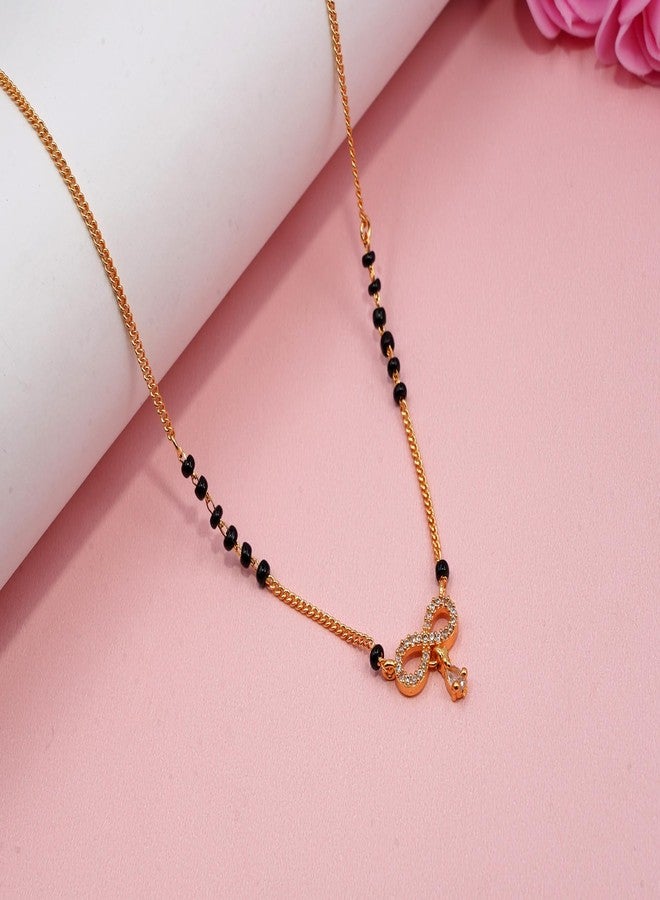 JHB Diamond Mangalsutra Chain short Tanmaniya Traditional Black Bead Mangalsutra for women - Image 4