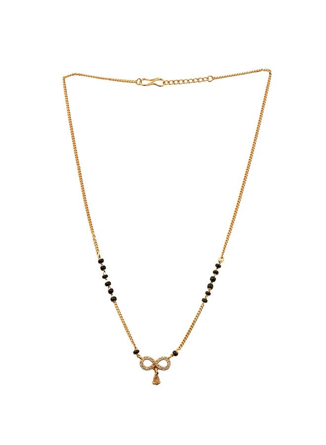 JHB Diamond Mangalsutra Chain short Tanmaniya Traditional Black Bead Mangalsutra for women - Image 1