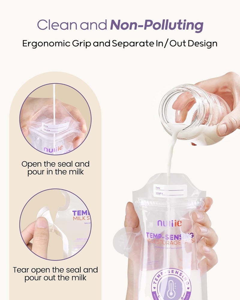 Nuliie Temp-Sensing Breastmilk Storage Bags - 150pcs - Image 5