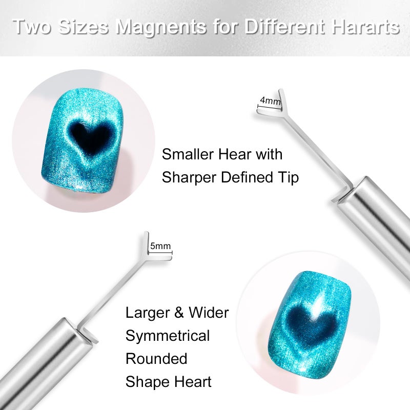 Allstarry Heart Magnet for Nails, Heart Cat Eye Magnet for Nails 4pcs Y-shaped Guide with Strong Magnet for Cat Eye Gel Polish Flexible DIY Nail Cat Eye Magnet for Cat Eye Gel Polish Nail Art Salon - Image 2