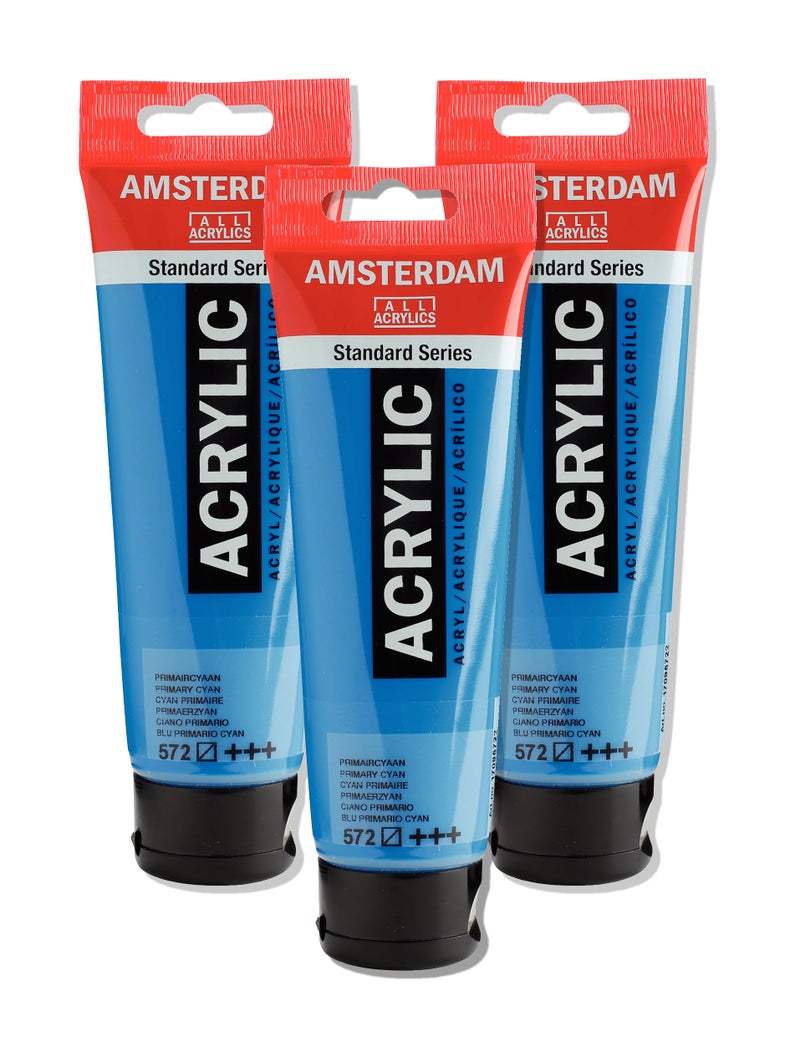 Amsterdam Standard Series Acrylic Tube 120ml Primary Cyan 572 17095722 - Image 3