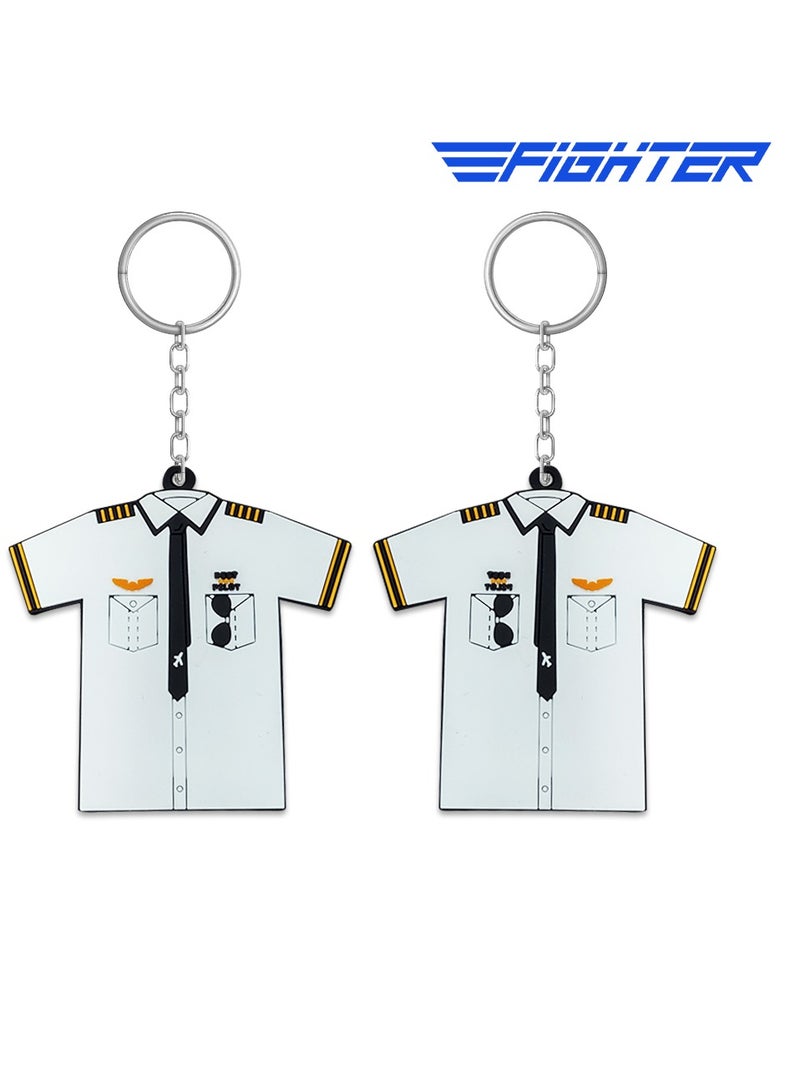 Fighter Gifts Double Sided Pilot Shirt PVC Keychain