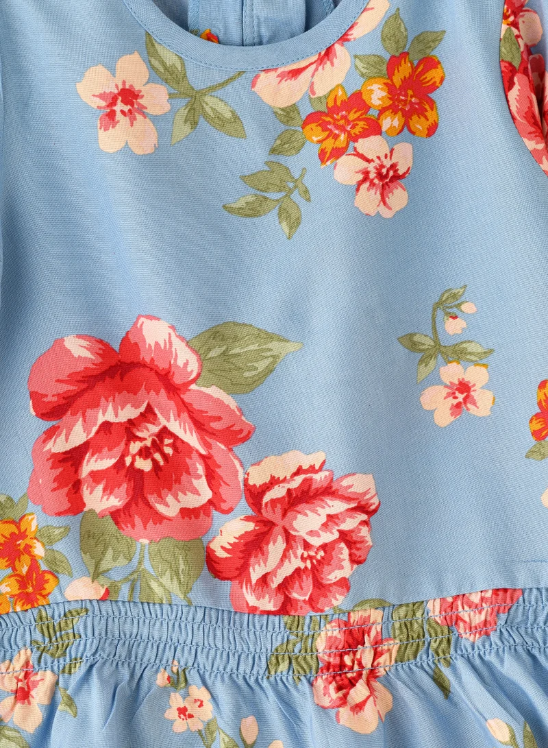 Jelliene Girls' Floral Print Peplum Top