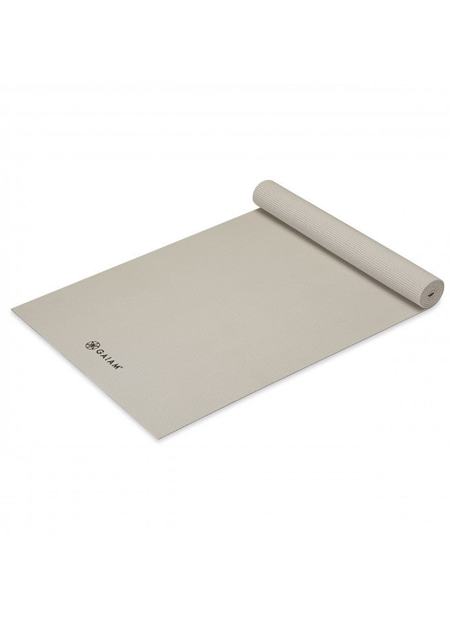 Gaiam Yoga Mat Premium Solid Color Non Slip Exercise & Fitness Mat for All Types of Yoga, Pilates & Floor Workouts, Sandstone, 5mm - Image 2