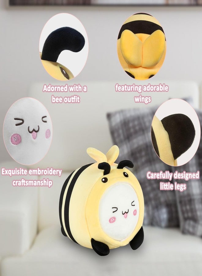 stocaggio Kids Travel Pillow - 2-in-1 Deformable Kids Neck Pillow for Traveling, Soft U-Shaped Pillow with Adorable Animal Design, Comfy Sleep and Play, Ideal for Airplane Traveling - Yellow Bee - Image 4