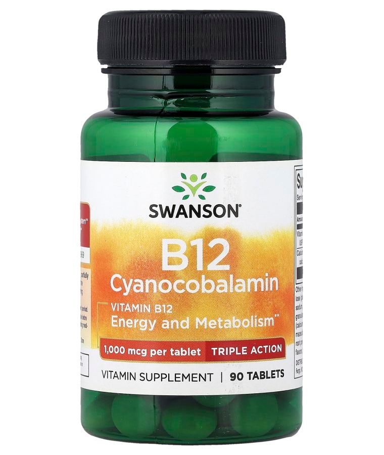 SWANSON Vitamin B12 Cyanocobalamin Triple Action 90 Tablets