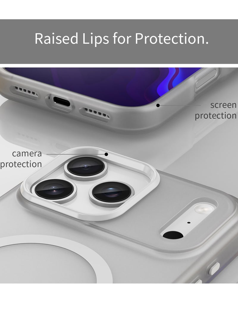 Abania iPhone 17 Pro Max Case with MagSafe, Translucent Matte White, Slim Military-Grade Shockproof, Anti-Yellow Anti-Fingerprint iPhone 17 Pro Max Cover Compatible with MagSafe Accessories - Image 5