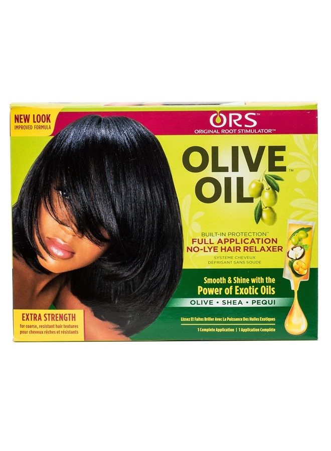 Organic Root Stimulator مجموعة ORS Olive Oil Built-In Protection Full Application No Laye Hair Relaxation بقوة إضافية (عبوة من قطعة واحدة) - Image 1