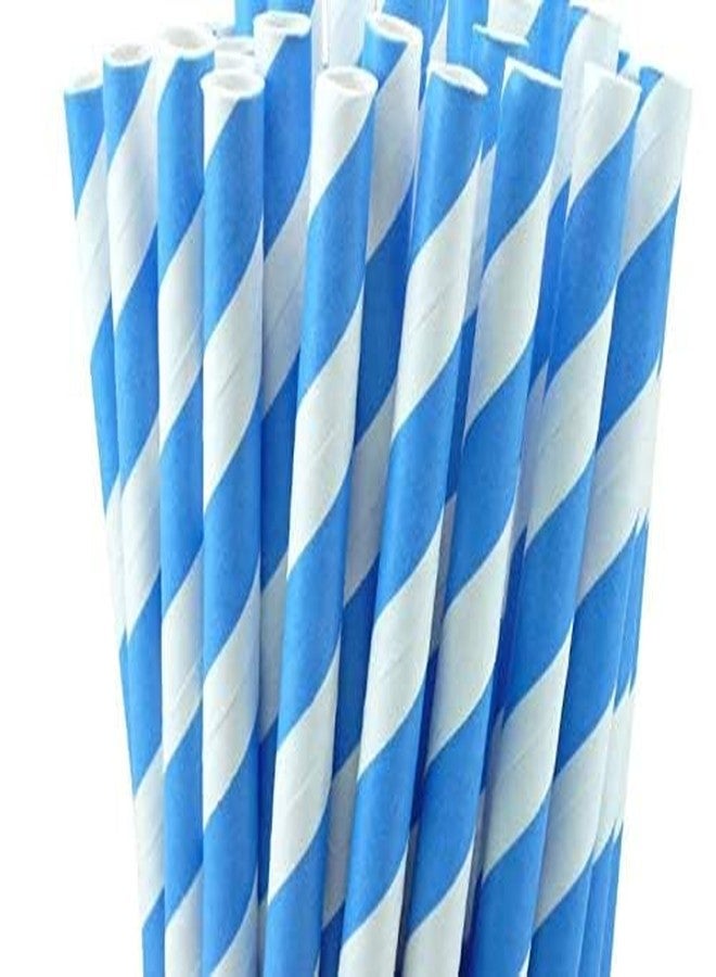 LUDALY Stripe Paper Straws 25 pcs (Blue) - Image 1