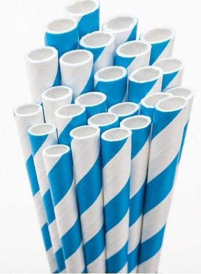 LUDALY Stripe Paper Straws 25 pcs (Blue) - Image 3