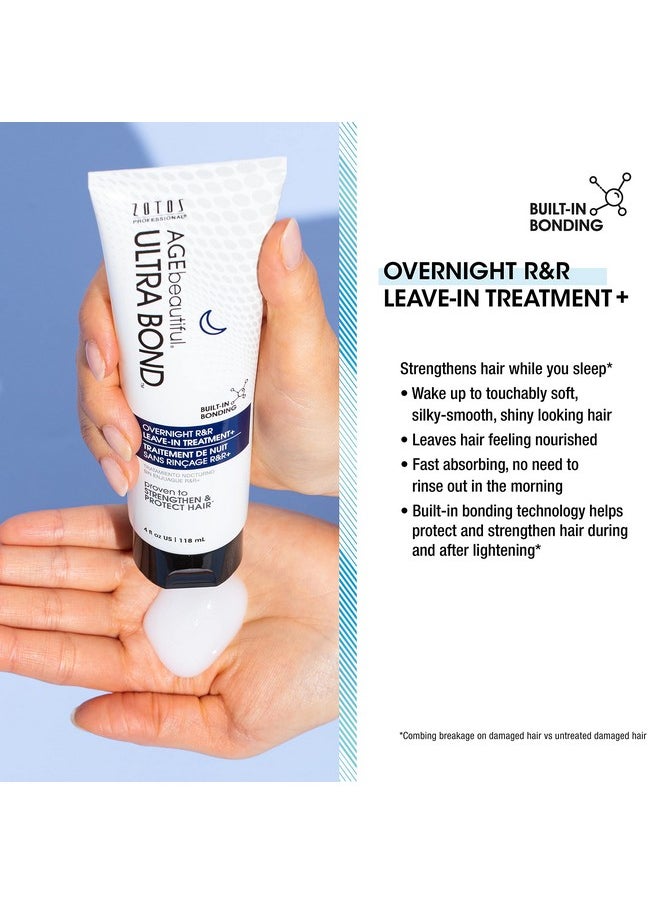 AGE beautiful Ultra Bond Overnight R&R Strengthen Leavein Hair Treatment With Builtin Bonding Designed To Protect Colortreated Blonde Hair 4 Fl Oz  - Image 4
