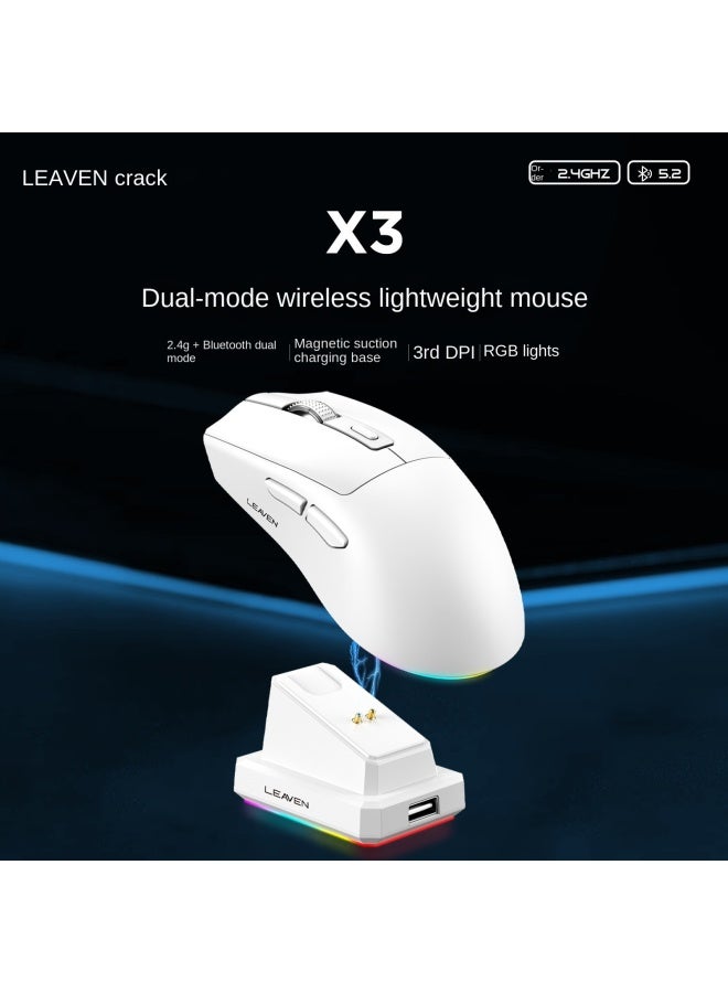 كراك ماوس لاسلكي بلوتوث مزدوج النمط مع قاعدة شحن، ماوس ألعاب كمبيوتر محمول خفيف الوزن لإلكترونيك سبورتس - Image 3